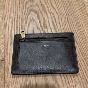 Coach Brown Wallet with Gold Accents